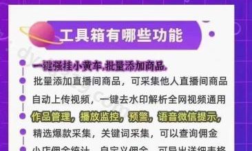 抖音工具箱，视频强制挂小黄车橱窗，带货达人小店无货源批量操作，第3方软件平台02、描述
