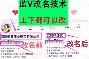 抖音蓝V改名技术，企业号不能改昵称，怎么办？ (1)